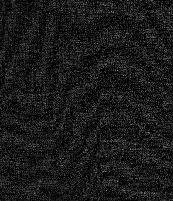 DKNY Sport by Donna Karan Mini Slub Waffle Knit Crew Neck 3/4 Ruched Sleeve Tee Product Image