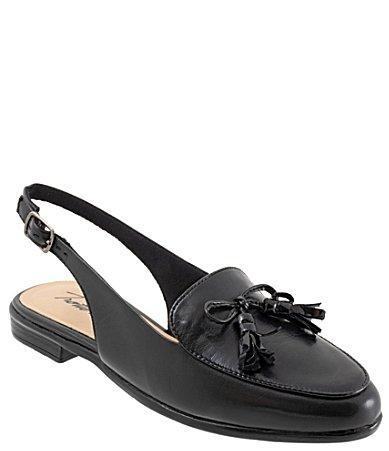 Trotters Lillie Leather Tassel Bow Slingback Flats Product Image