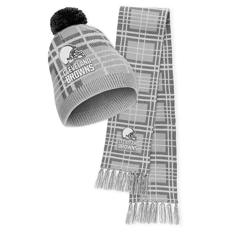 Womens WEAR by Erin Andrews Minnesota Vikings Plaid Knit Hat with Pom & Scarf Set Product Image