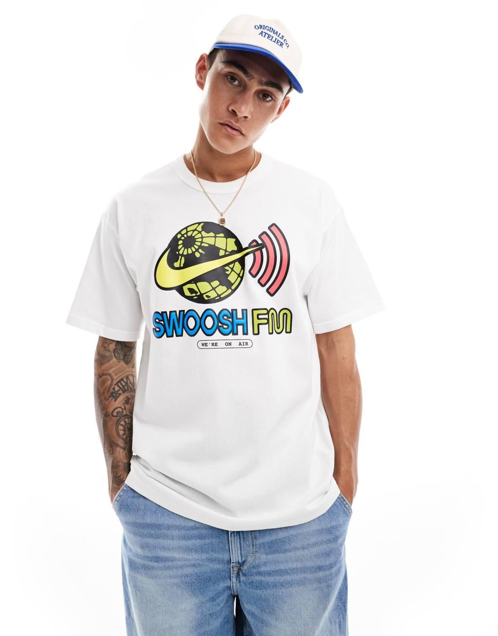 Nike Swoosh FM graphic t-shirt in white Product Image