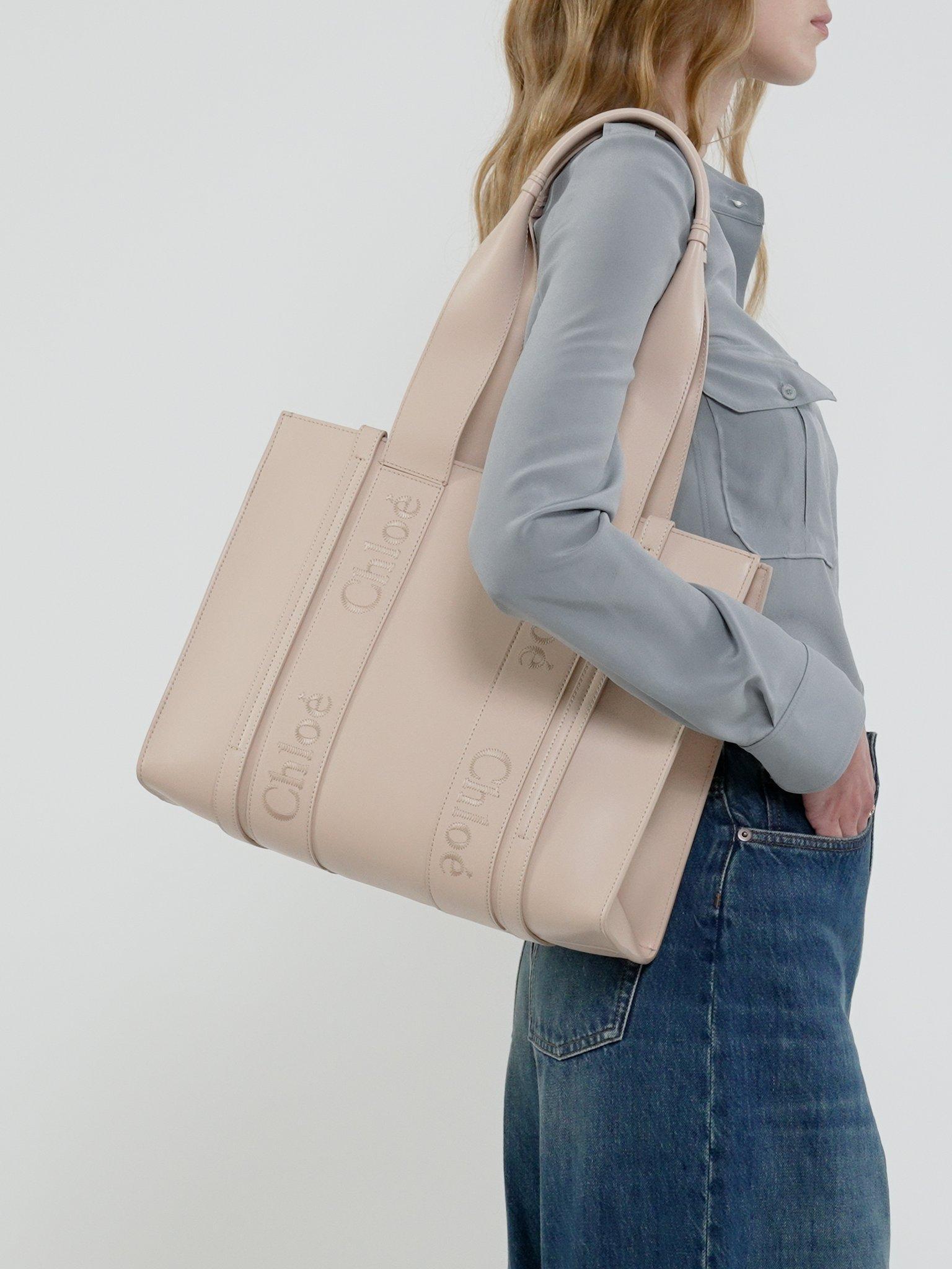 Woody tote bag in soft leather Product Image