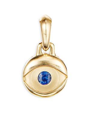 Mens Evil Eye Pendant with Gemstone in 18K Gold, 14.5mm Product Image