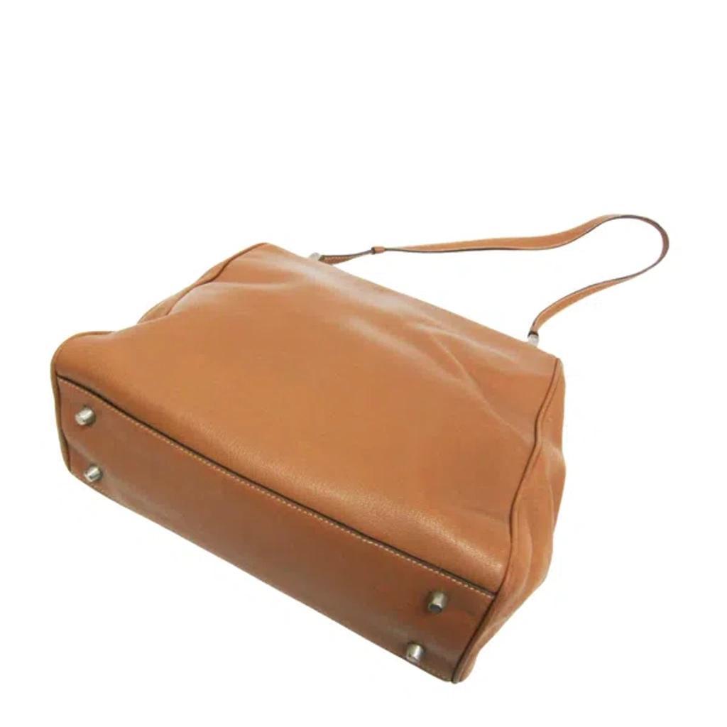 Saffiano Brown Leather Shoulder Bag () Product Image