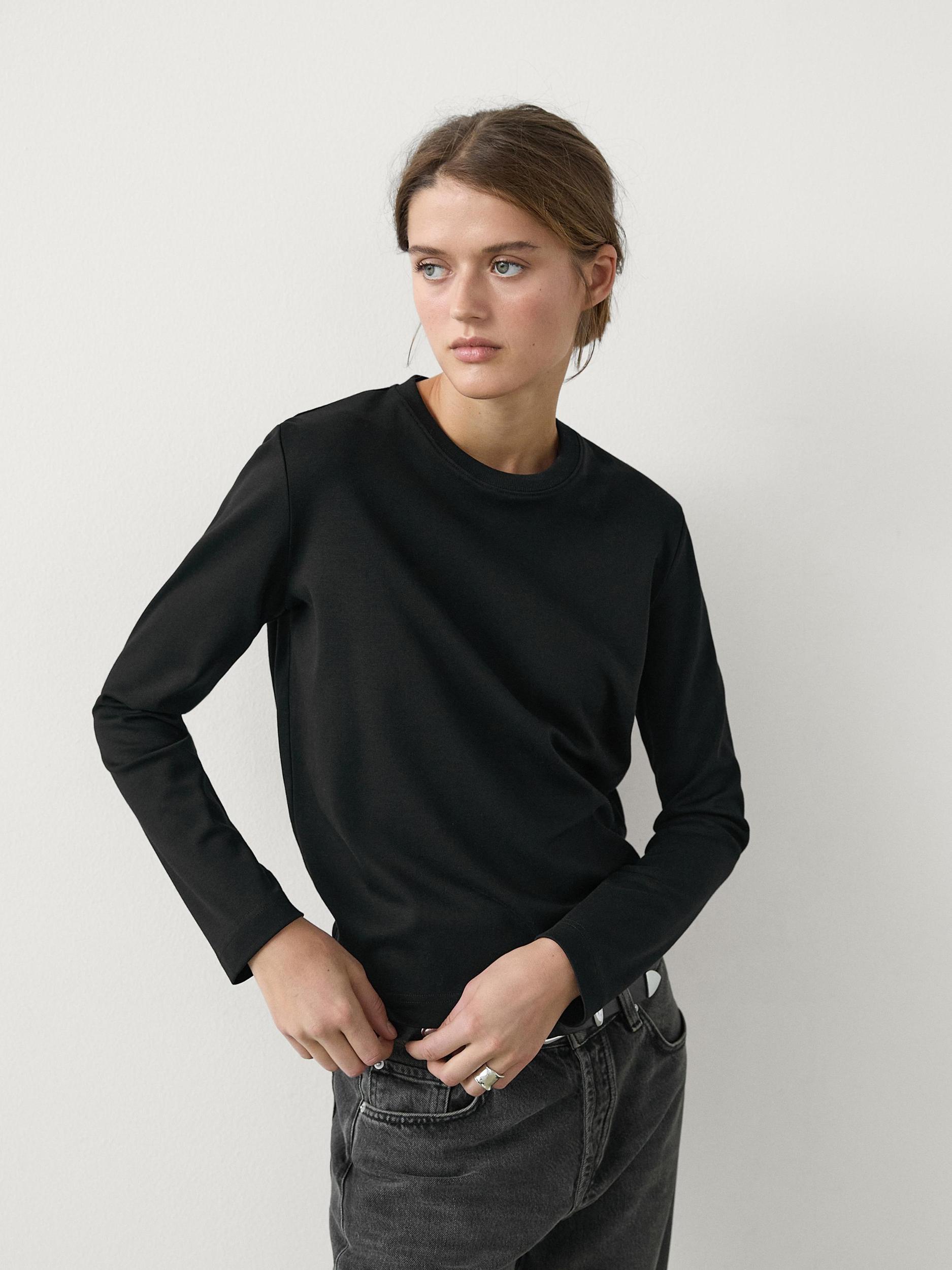 Long sleeve cotton T-shirt Product Image