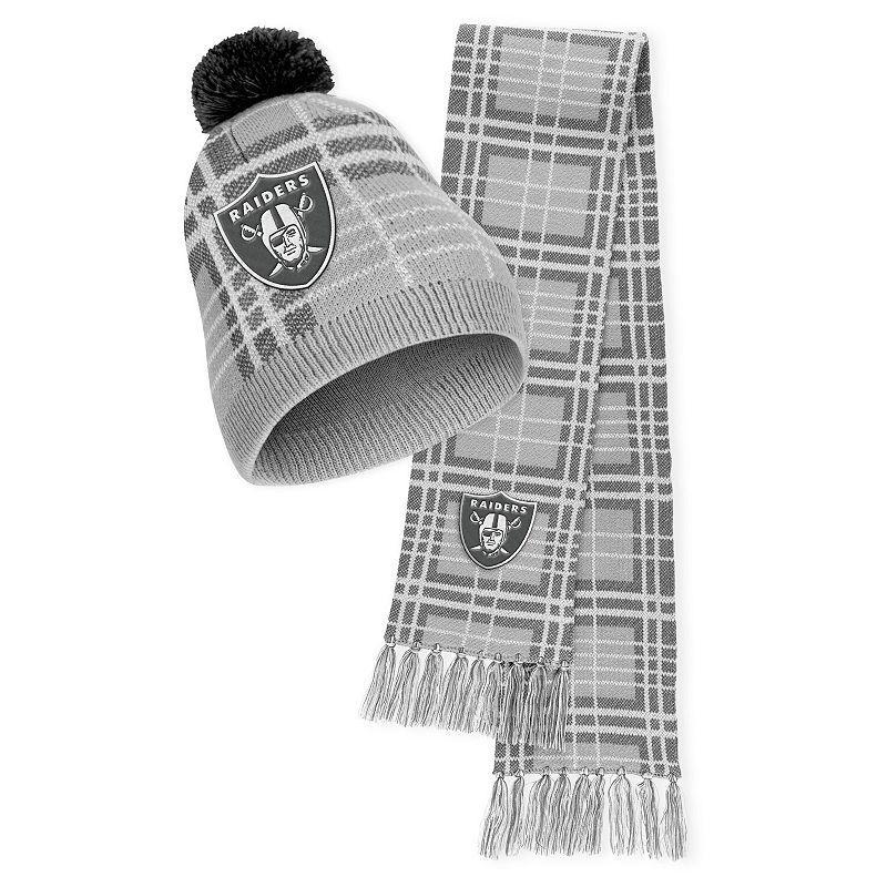 Womens WEAR by Erin Andrews Green Bay Packers Plaid Knit Hat with Pom & Scarf Set Product Image