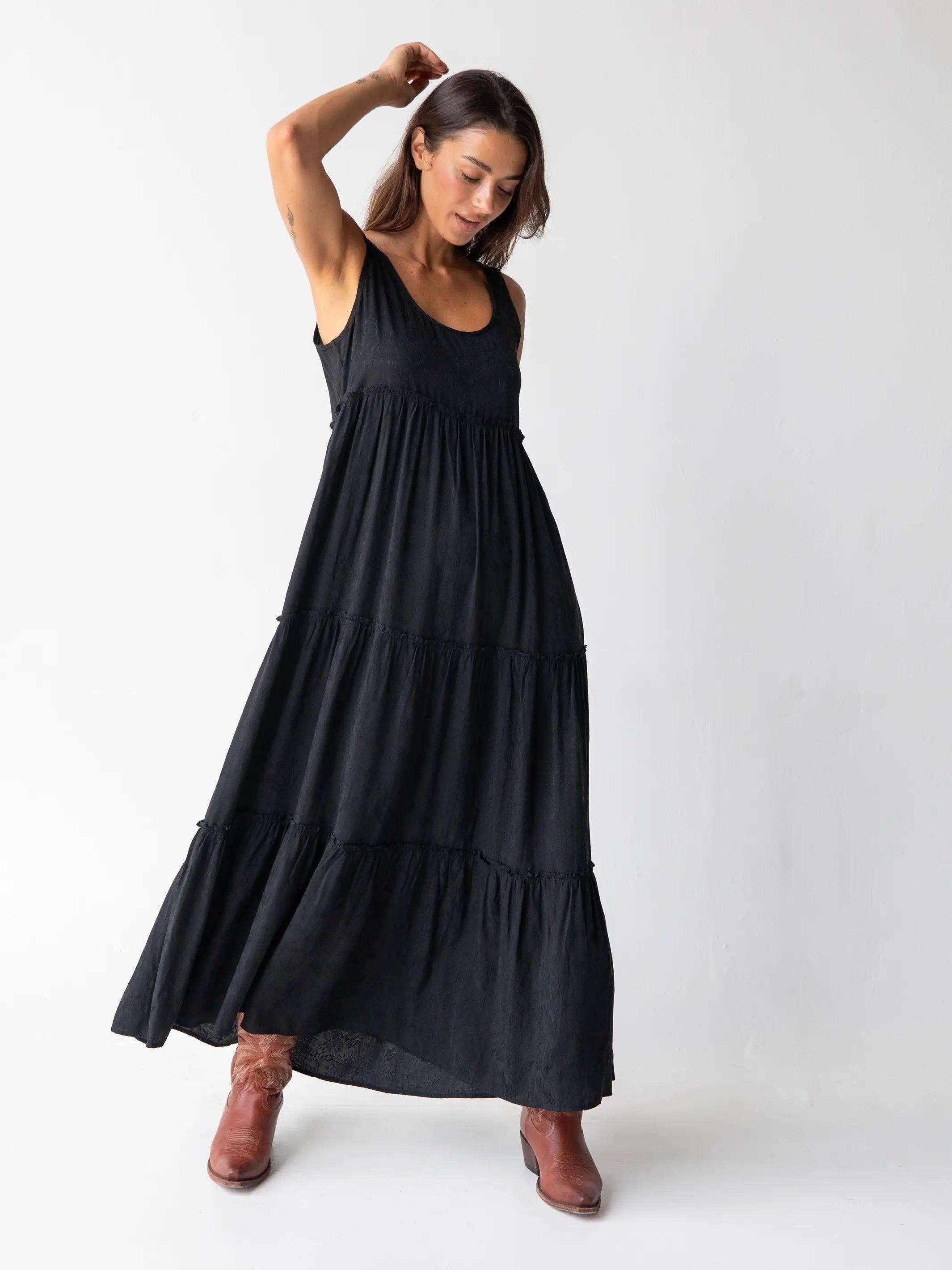 Karlie Jacquard Maxi Dress - Black Product Image