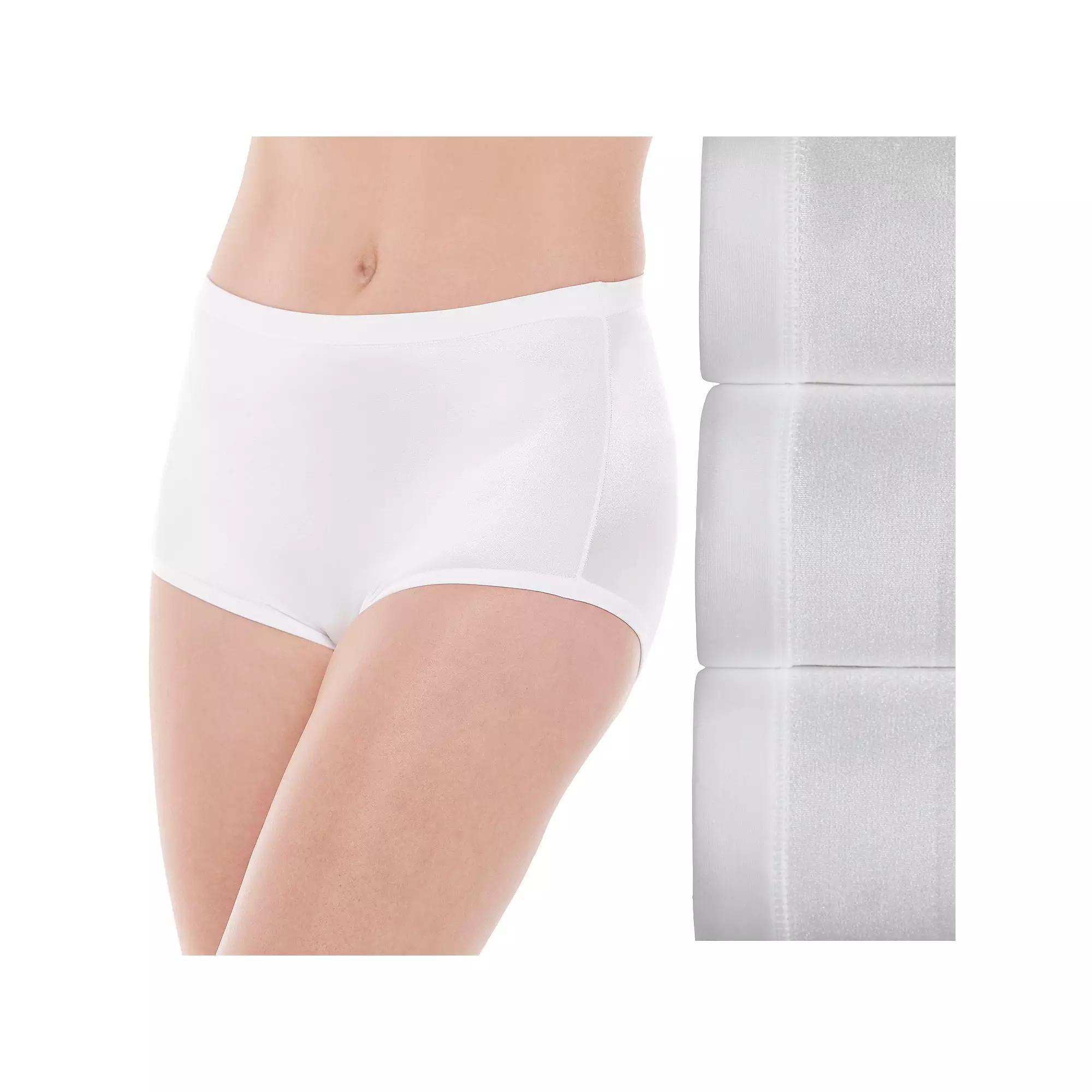 Women's Vanity Fair Lingerie® Body Caress 3-Pack Brief Panties 13438, Size: 6, White Asst Product Image