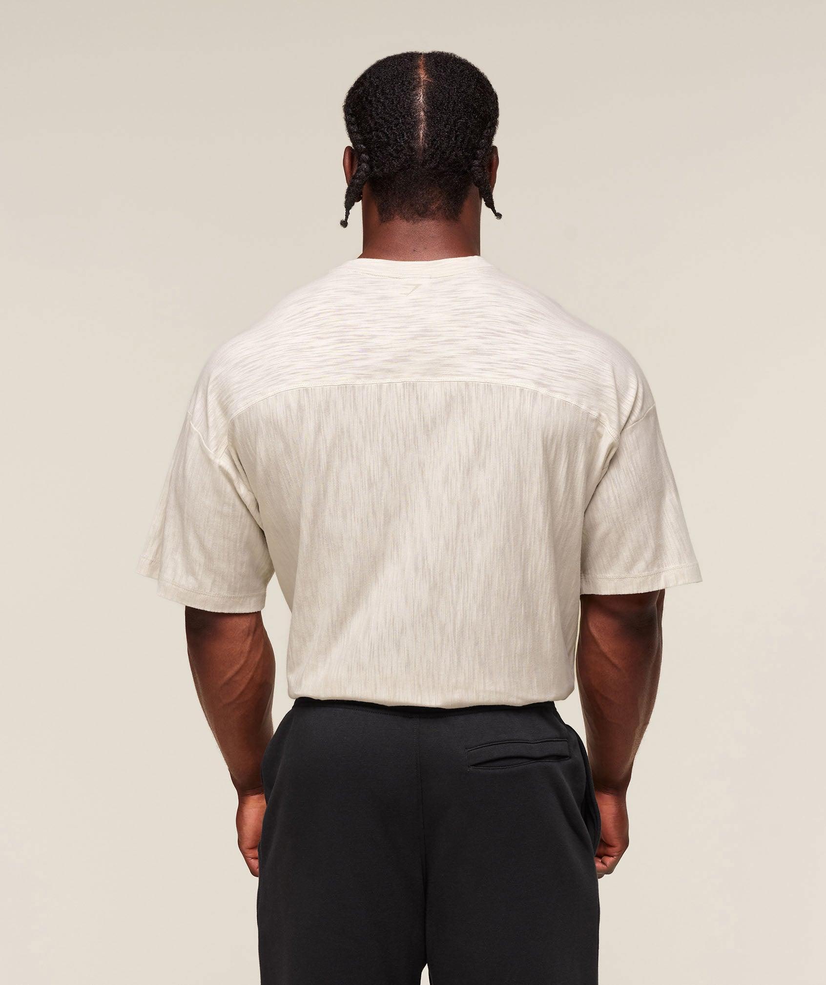 Gymshark Lightweight Slub Textured T-Shirt - Oat White Male Product Image