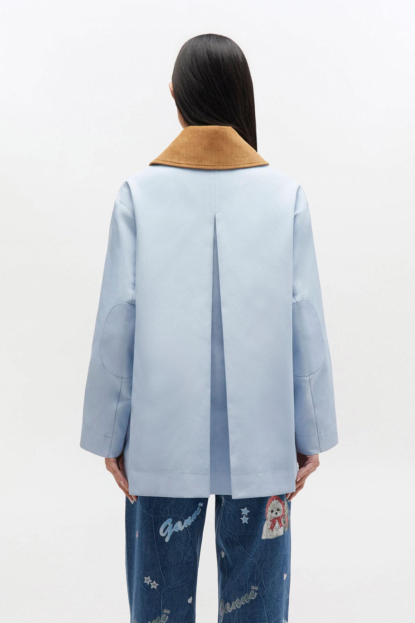 Blue Twill Midi Jacket Product Image