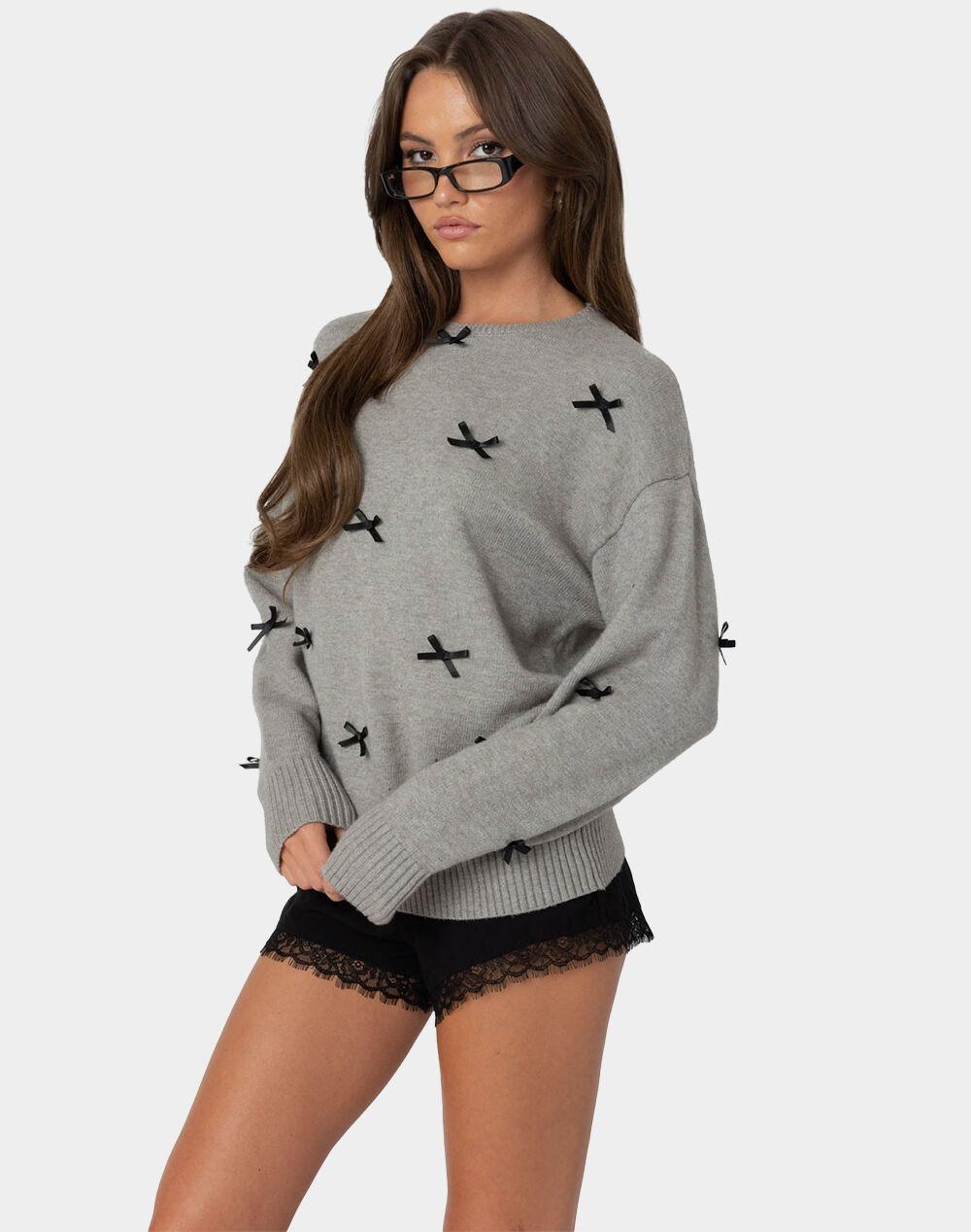 EDIKTED Satin Bow Oversized Sweater Product Image