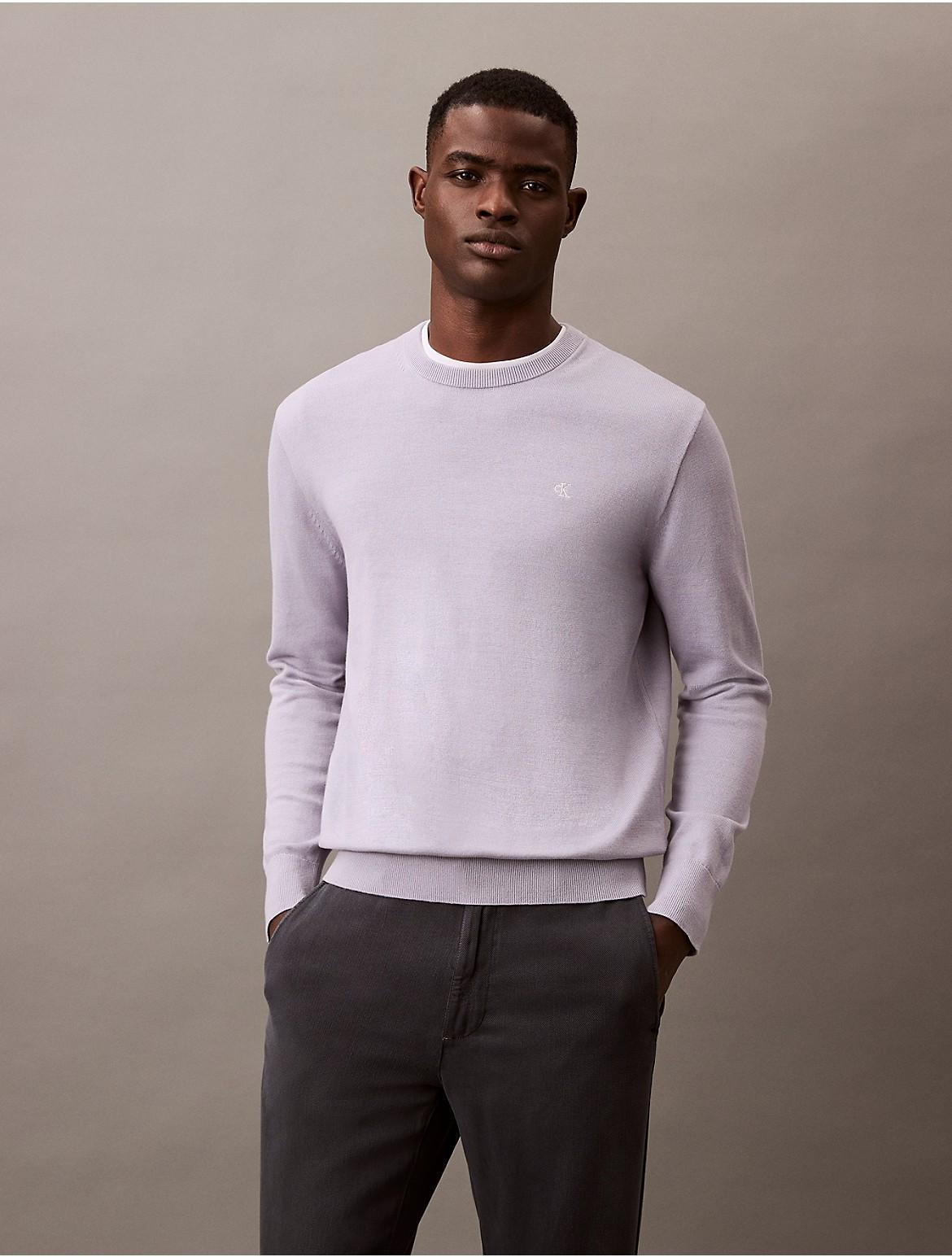 Calvin Klein Mens Smooth Cotton Sweater - Purple - M Product Image