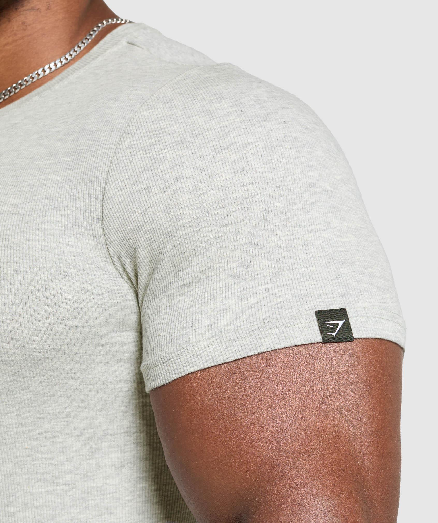 Gymshark Ribbed T-Shirt - Stone Grey Marl Male Product Image