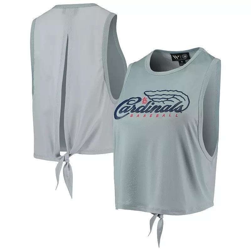 Women's The Wild Collective Light Blue St. Louis Cardinals Open Back Twist-Tie Tank Top,  Product Image