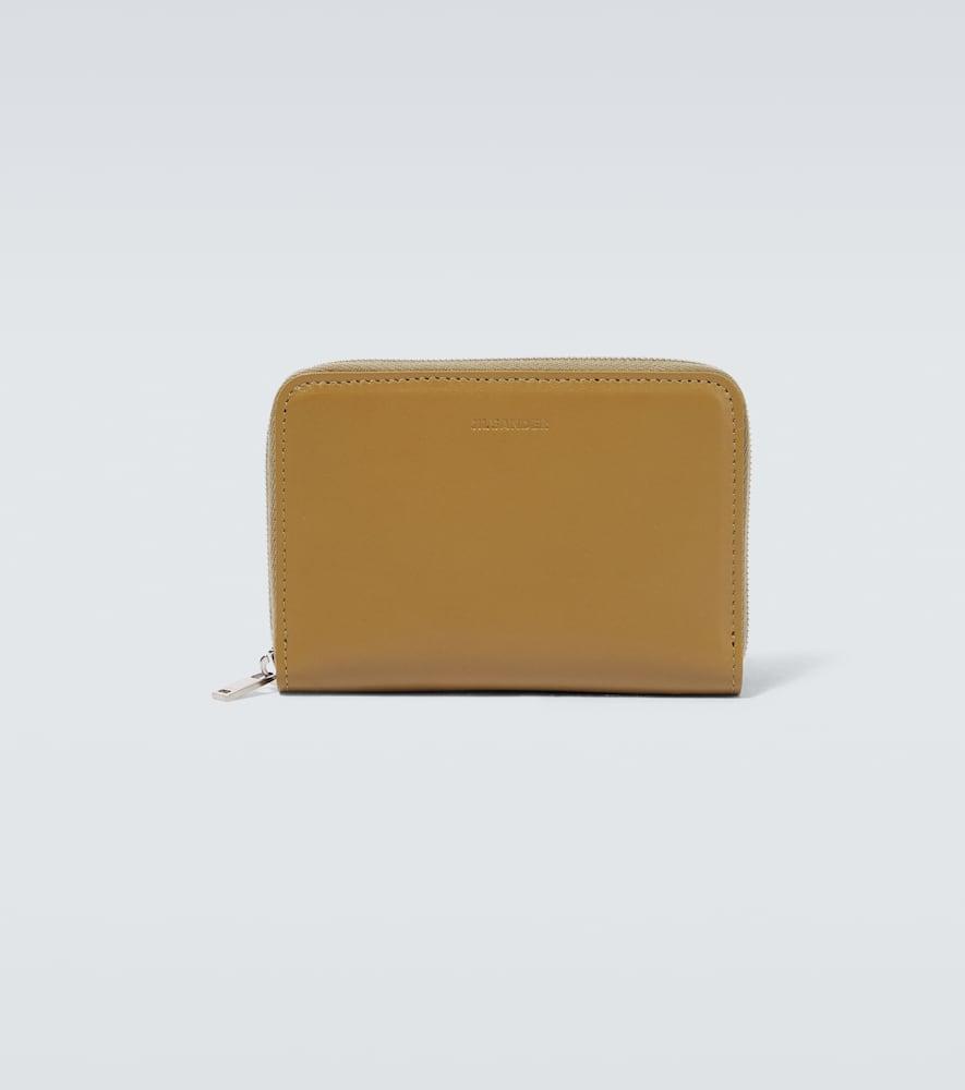 JIL SANDER Logo Stamp Zip-around Wallet In Natural Product Image