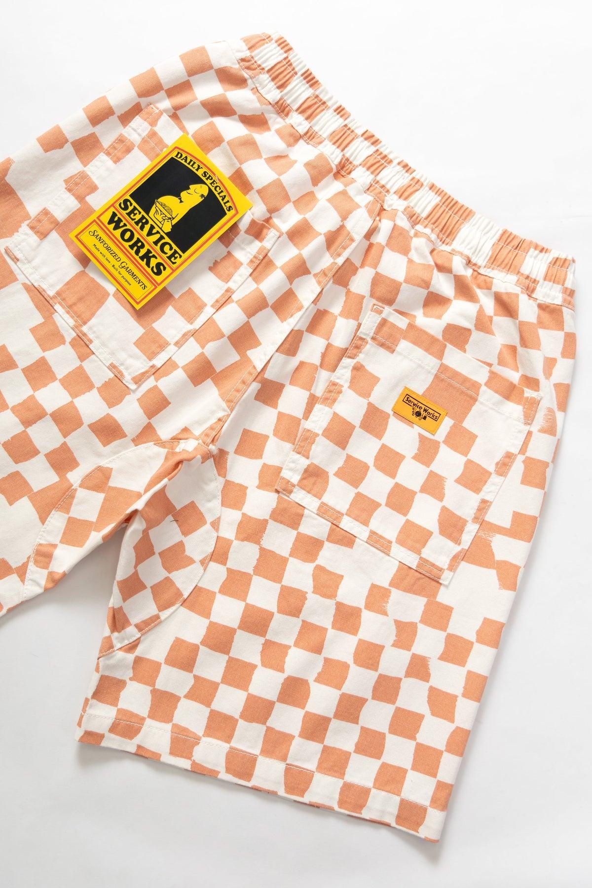 Service Works - Printed Chef Shorts - Salmon Checker Product Image