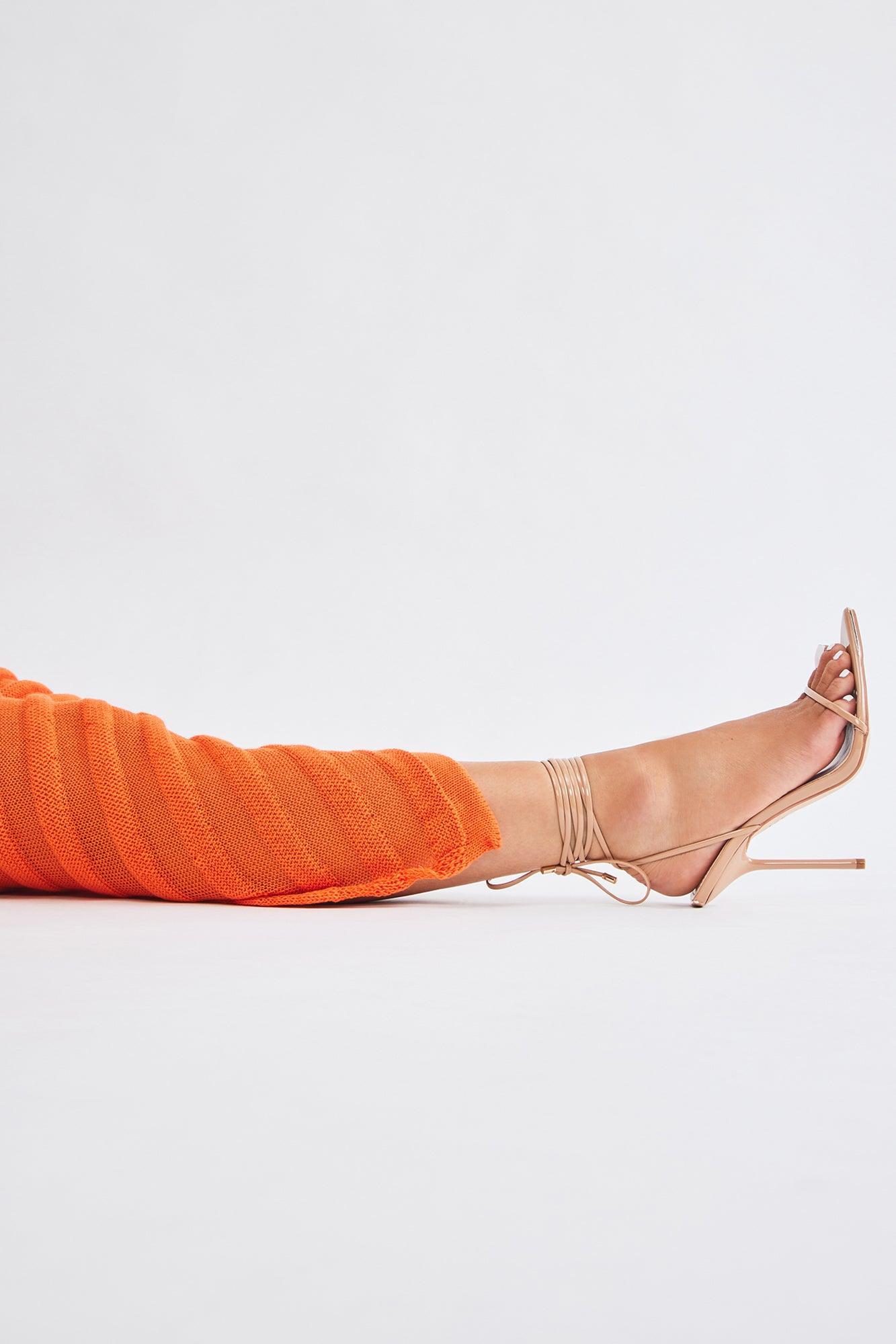 Ava Wrap Up Heels - Nude Product Image