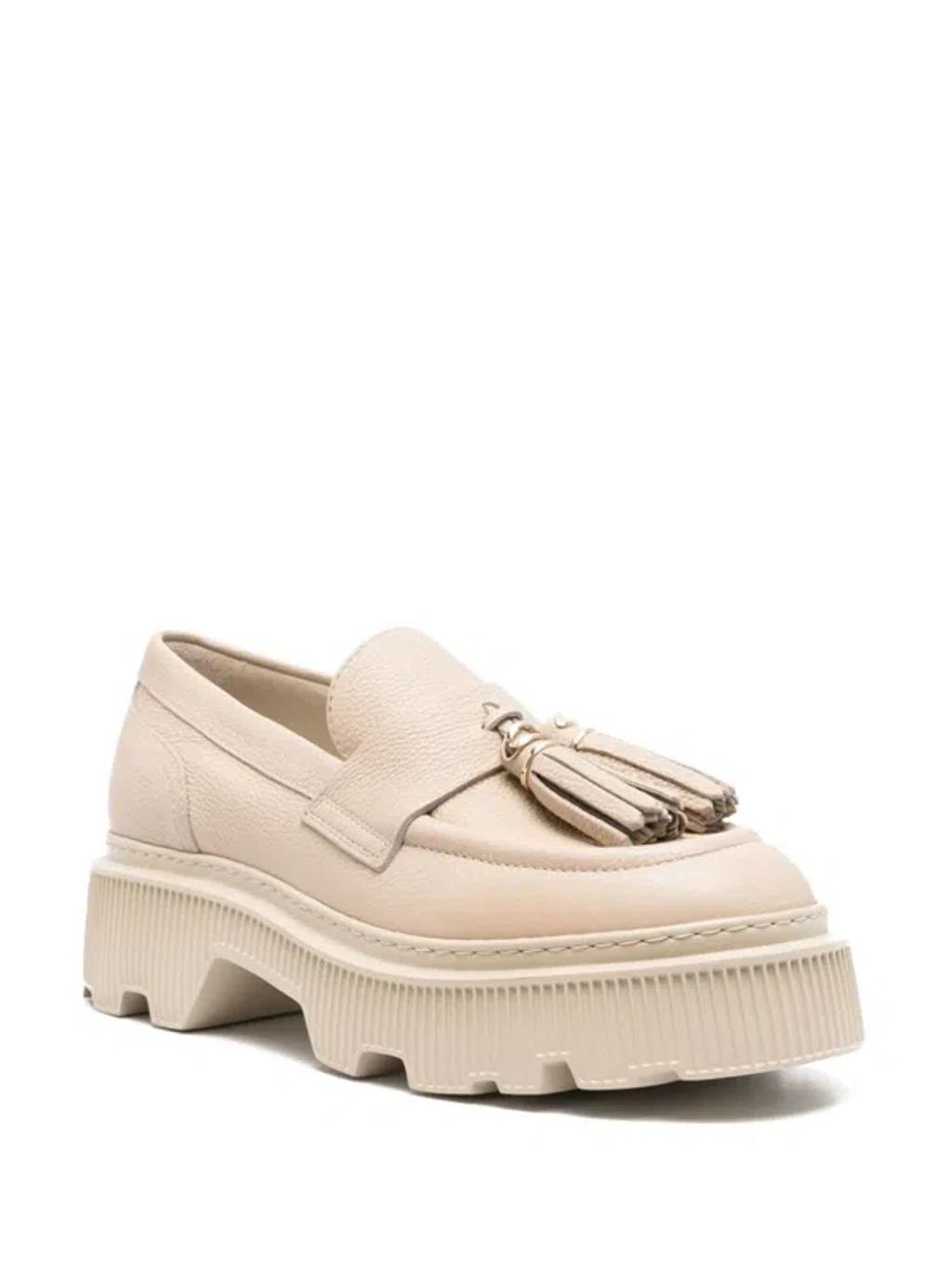 SANTONI Woman Loafers Beige Size 8 Leather Product Image