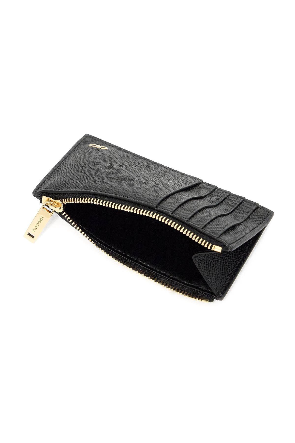 FERRAGAMO Gancini Leather Cardholder In Black Product Image