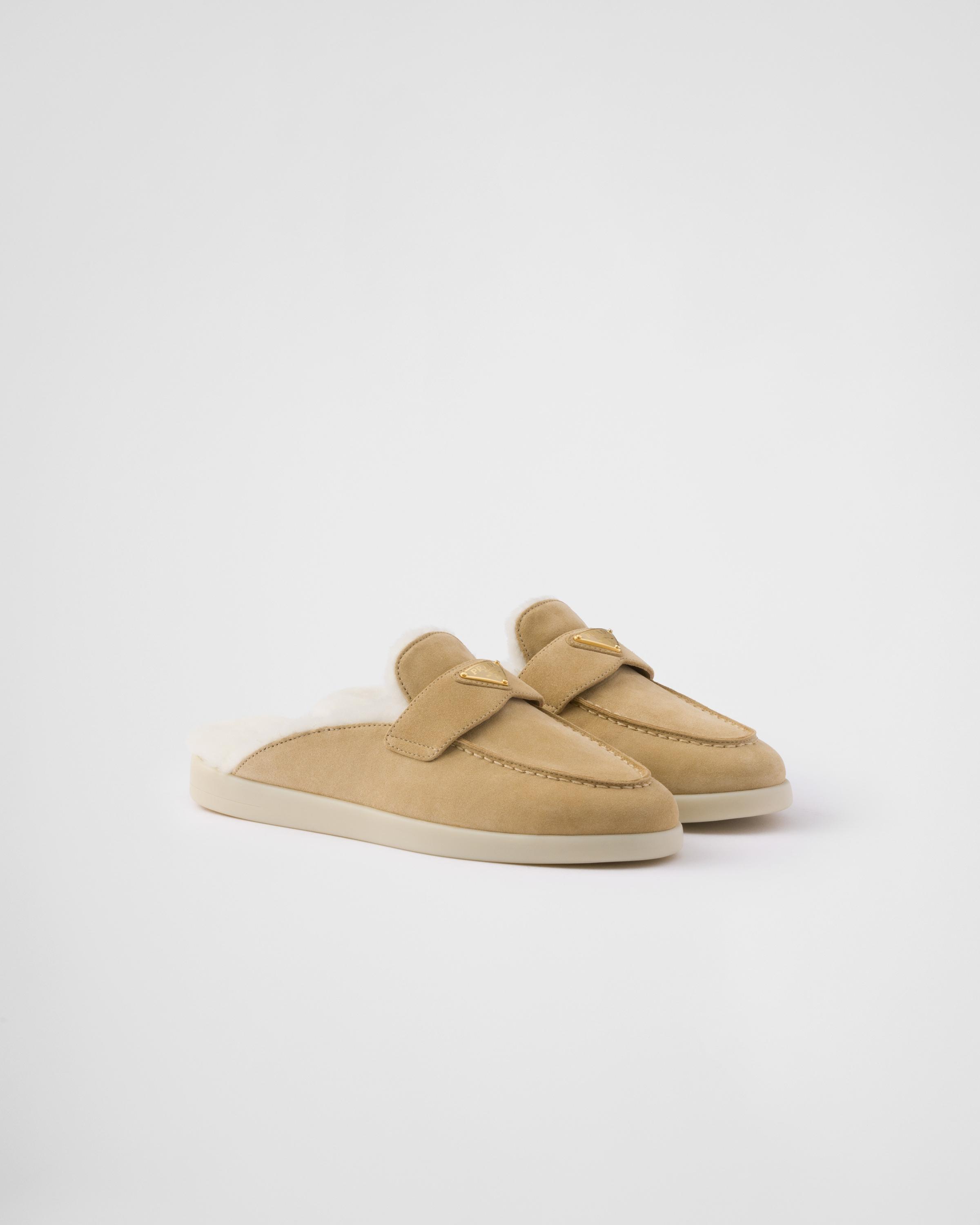 Suede and shearling slippers Product Image