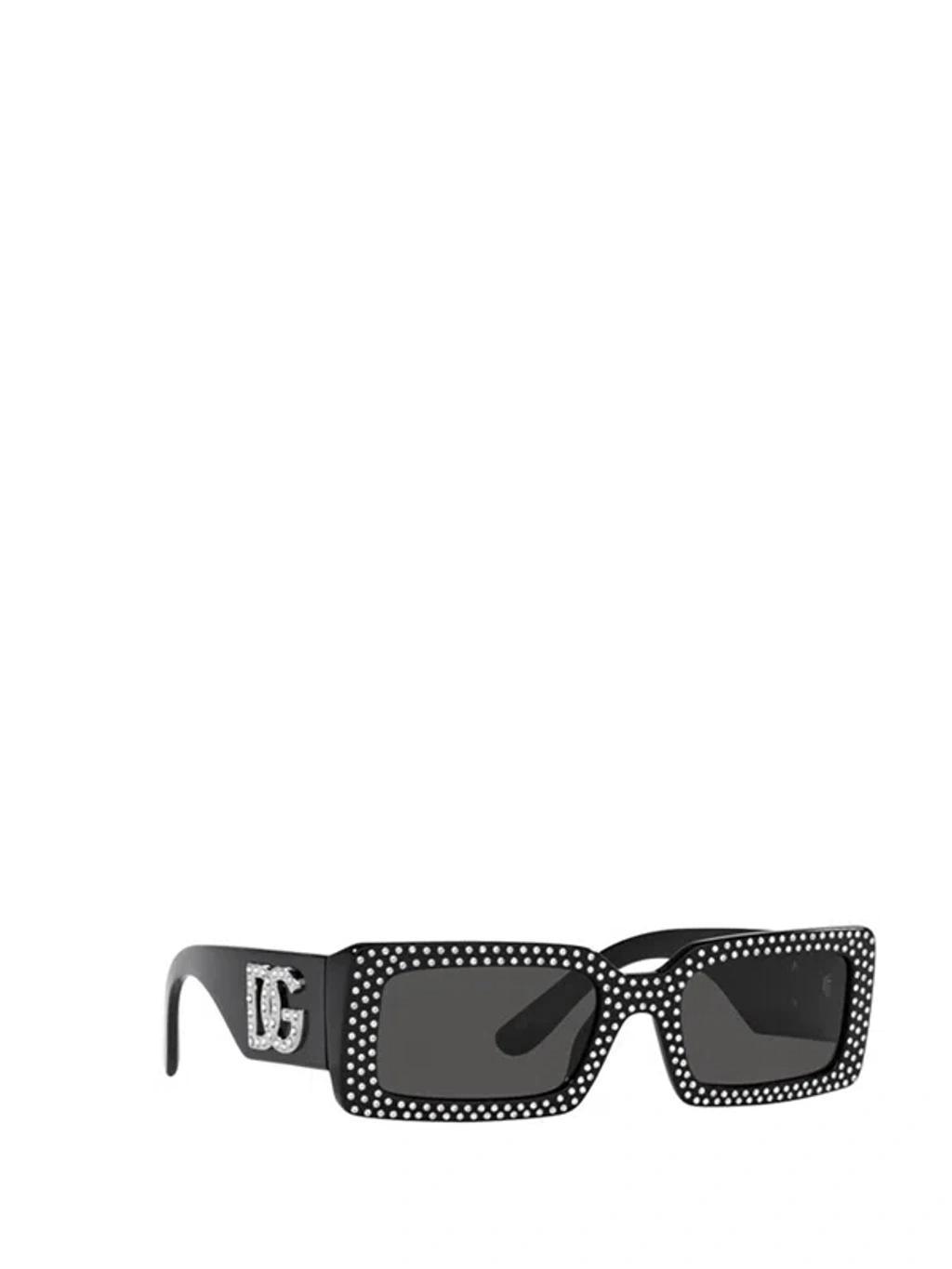 DOLCE & GABBANA Eyewear Rectangular Frame Sunglasses In Black Product Image