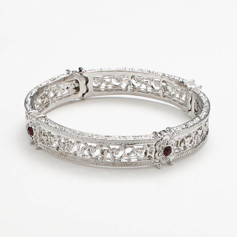 1928 Simulated Crystal Scroll Stretch Bracelet, Women's,  Product Image