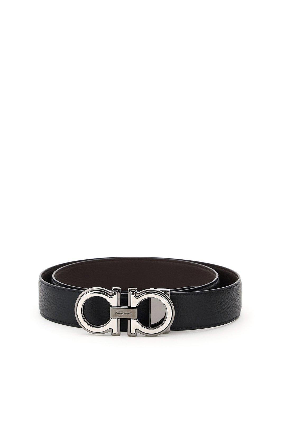 FERRAGAMO Gancin Reversible Buckle Belt In Black Product Image