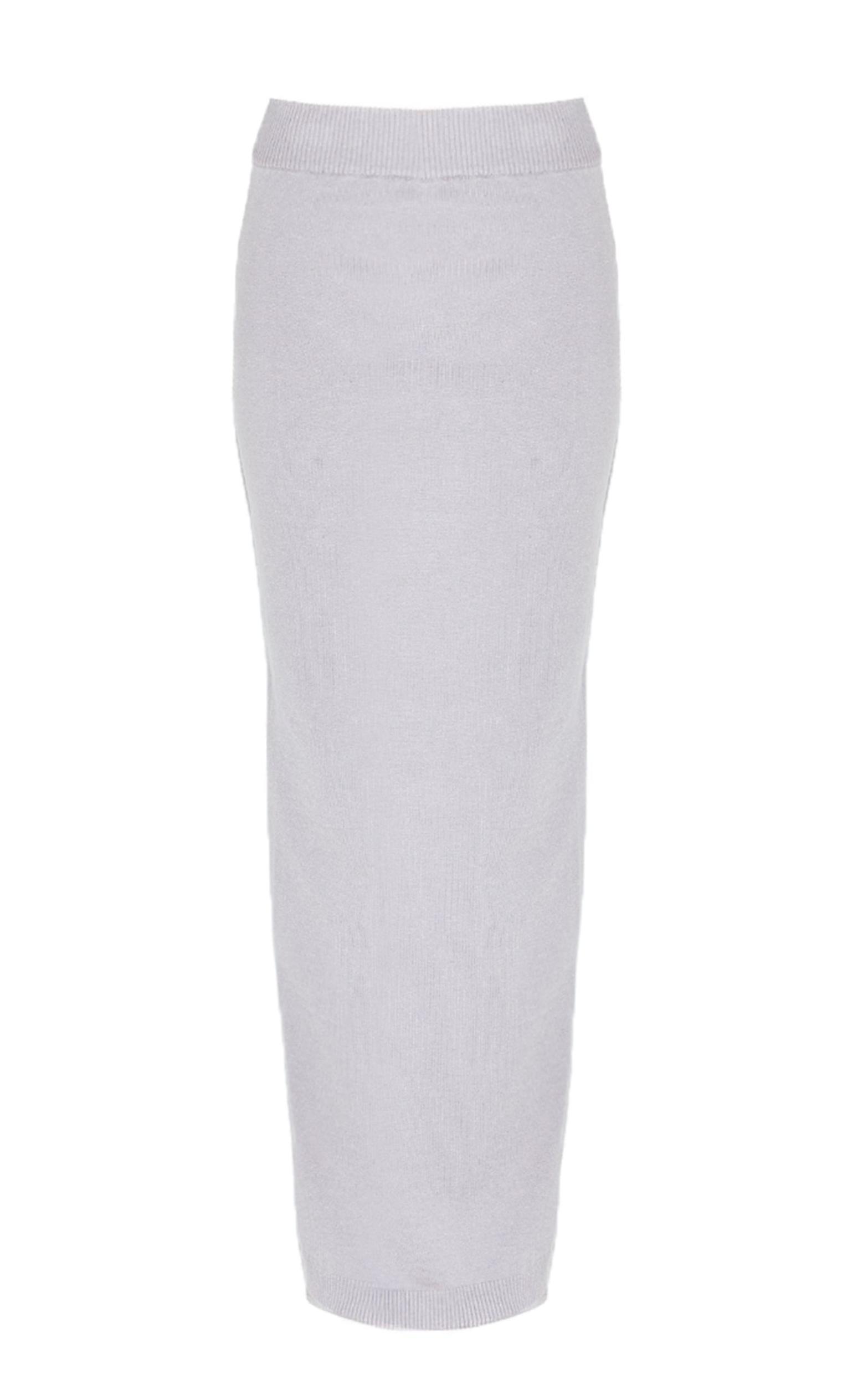 Ash Grey Basic Knit Maxi Skirt Product Image