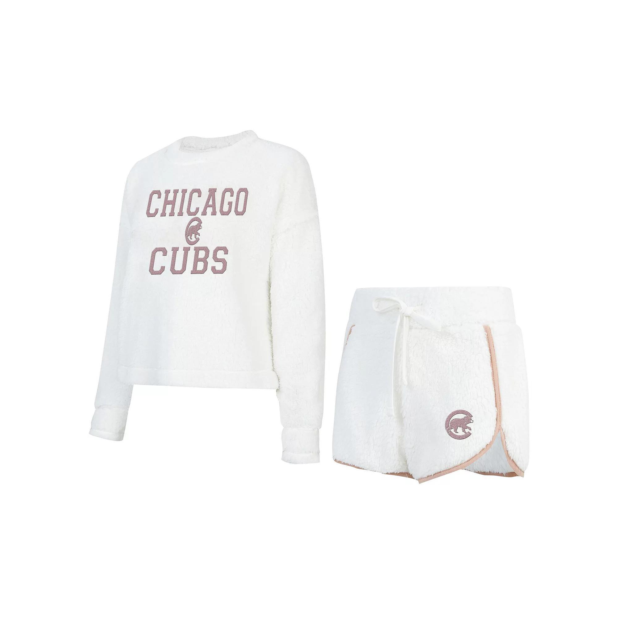 Womens Concepts Sport Chicago Cubs Painter Sherpa Long Sleeve T-Shirt & Short Set Product Image