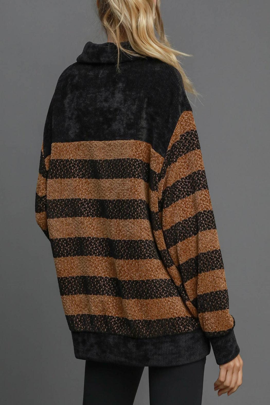 Soft Stripe Half-Zip Top Product Image