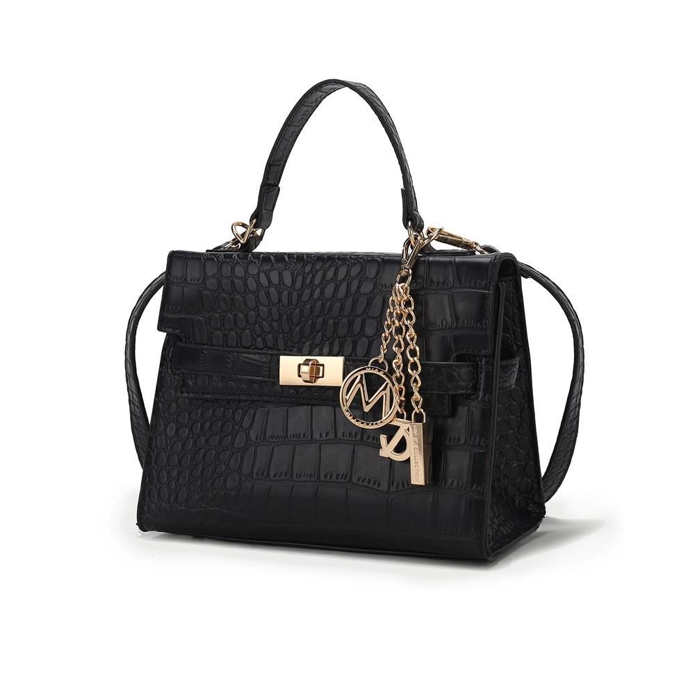 MKF Collection Naomi Vegan Crocodile Leather Women’s Satchel Bag by Mia K- Black Product Image