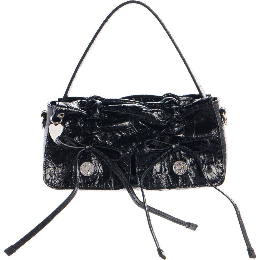 ACNE STUDIOS Micro Multipocket Crinkled Leather Handbag In Black Product Image