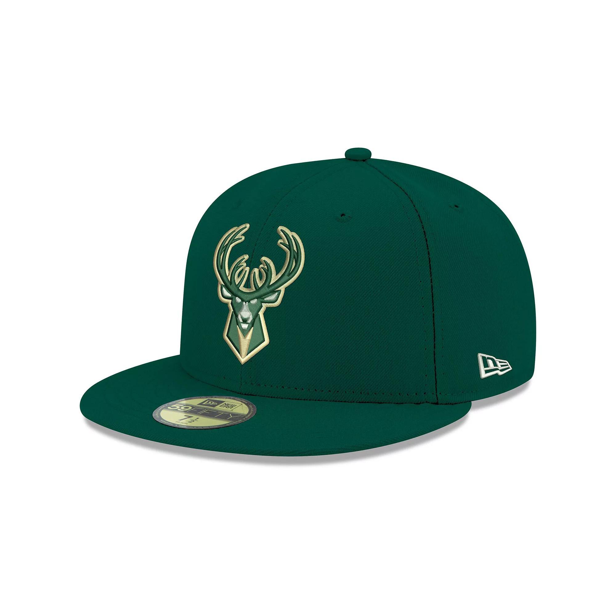 Men's New Era Green Milwaukee Bucks Official Team Color 59FIFTY Fitted Hat, Size: 7 Product Image