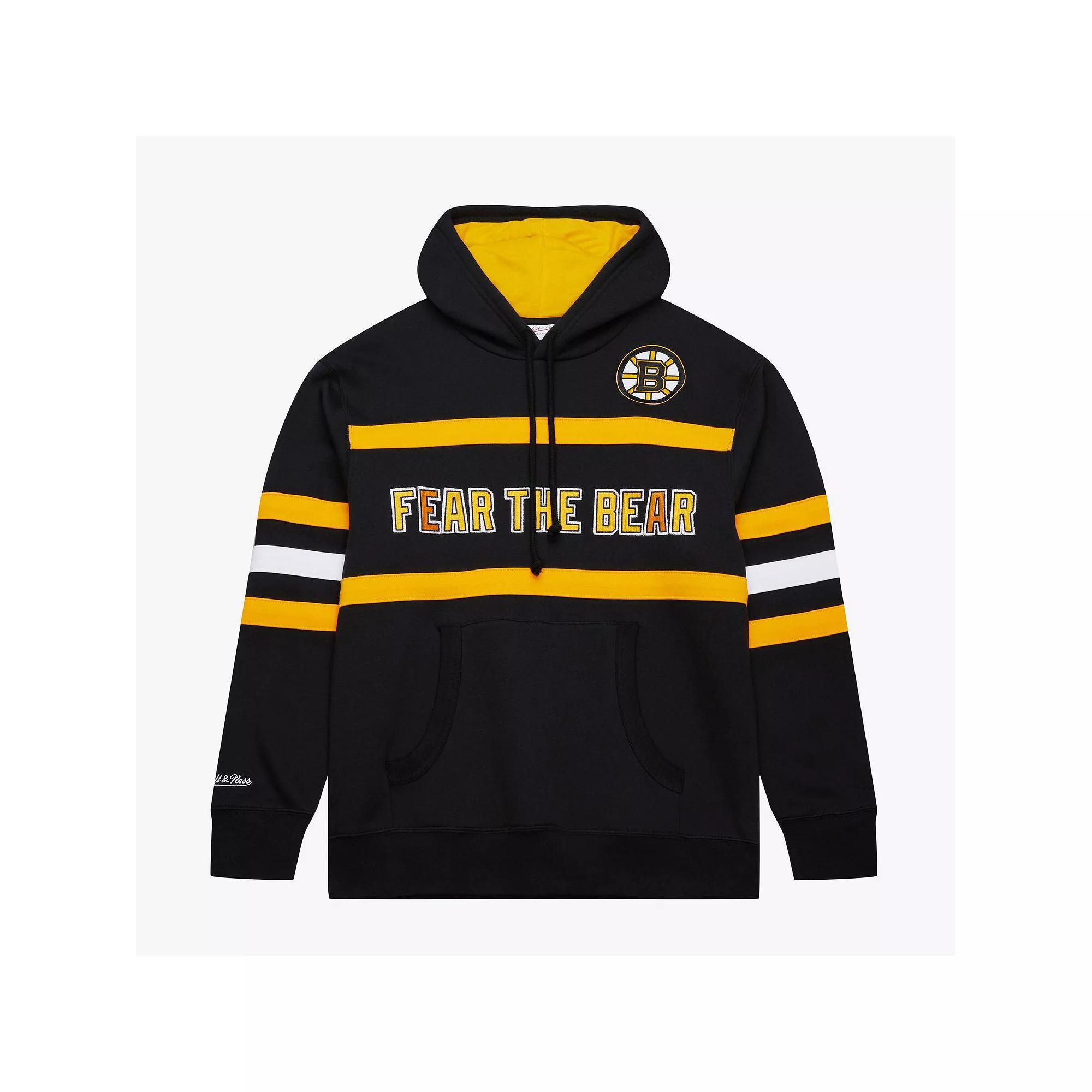 Men's Mitchell & Ness Black Boston Bruins Head Coach Slogan Pullover Hoodie,  Product Image