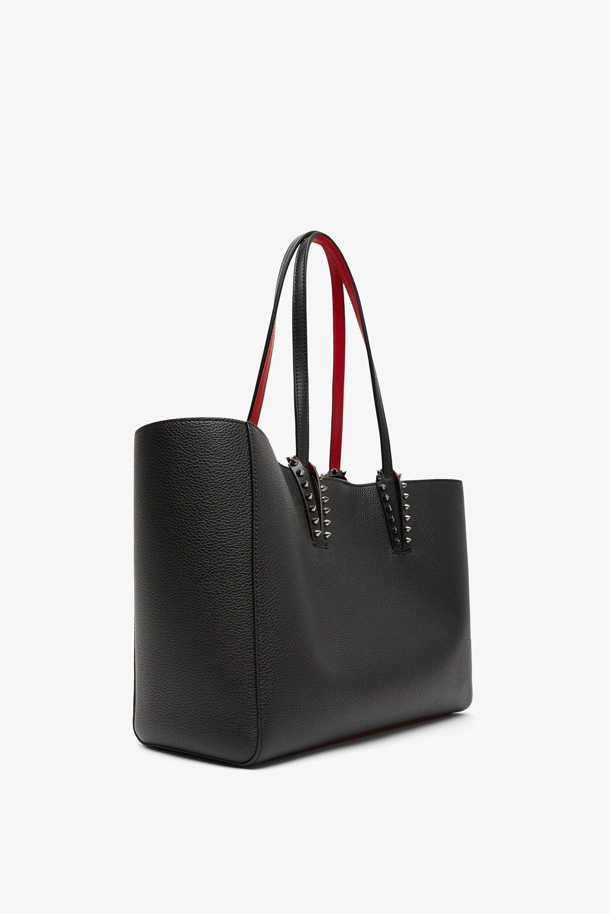 CHRISTIAN LOUBOUTIN Cabata Large Grain Leather Tote Bag In Black/gunmetal Product Image