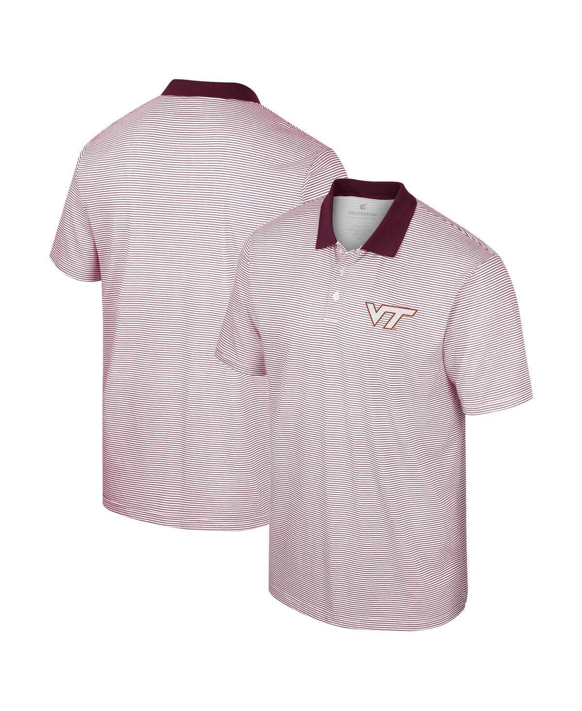 Mens Colosseum Virginia Tech Hokies Print Stripe Polo Product Image