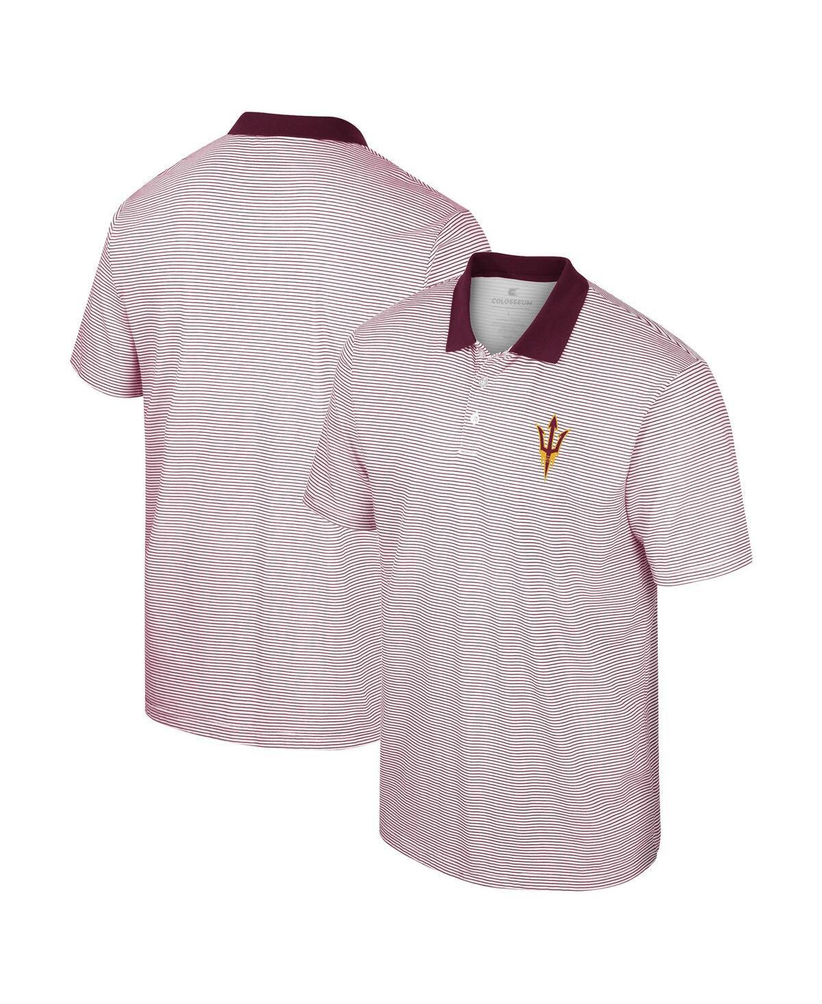 Mens Colosseum /Cardinal Arkansas Razorbacks Print Stripe Polo Product Image