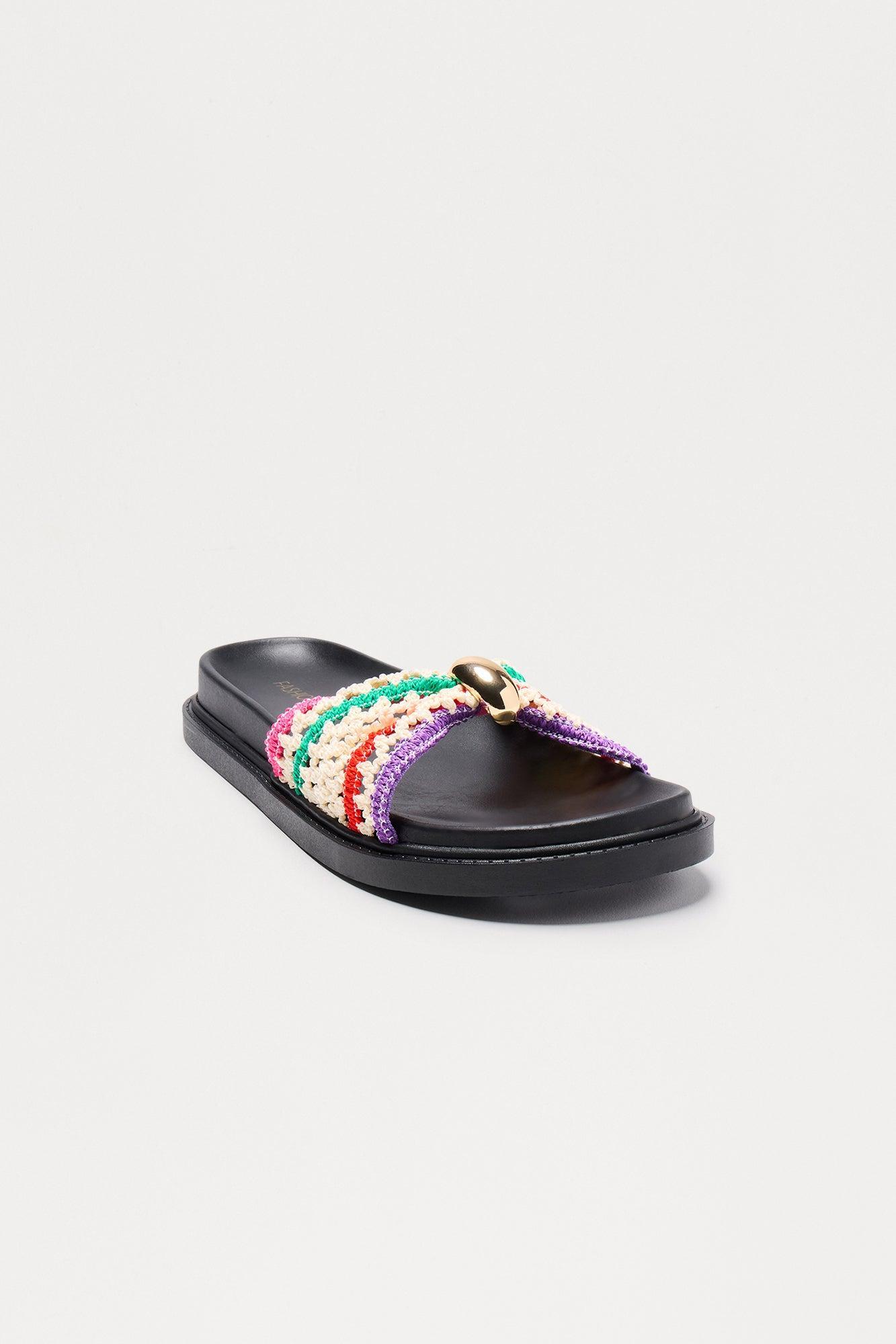 Yesenia Crochet Slides - Multi Color Product Image