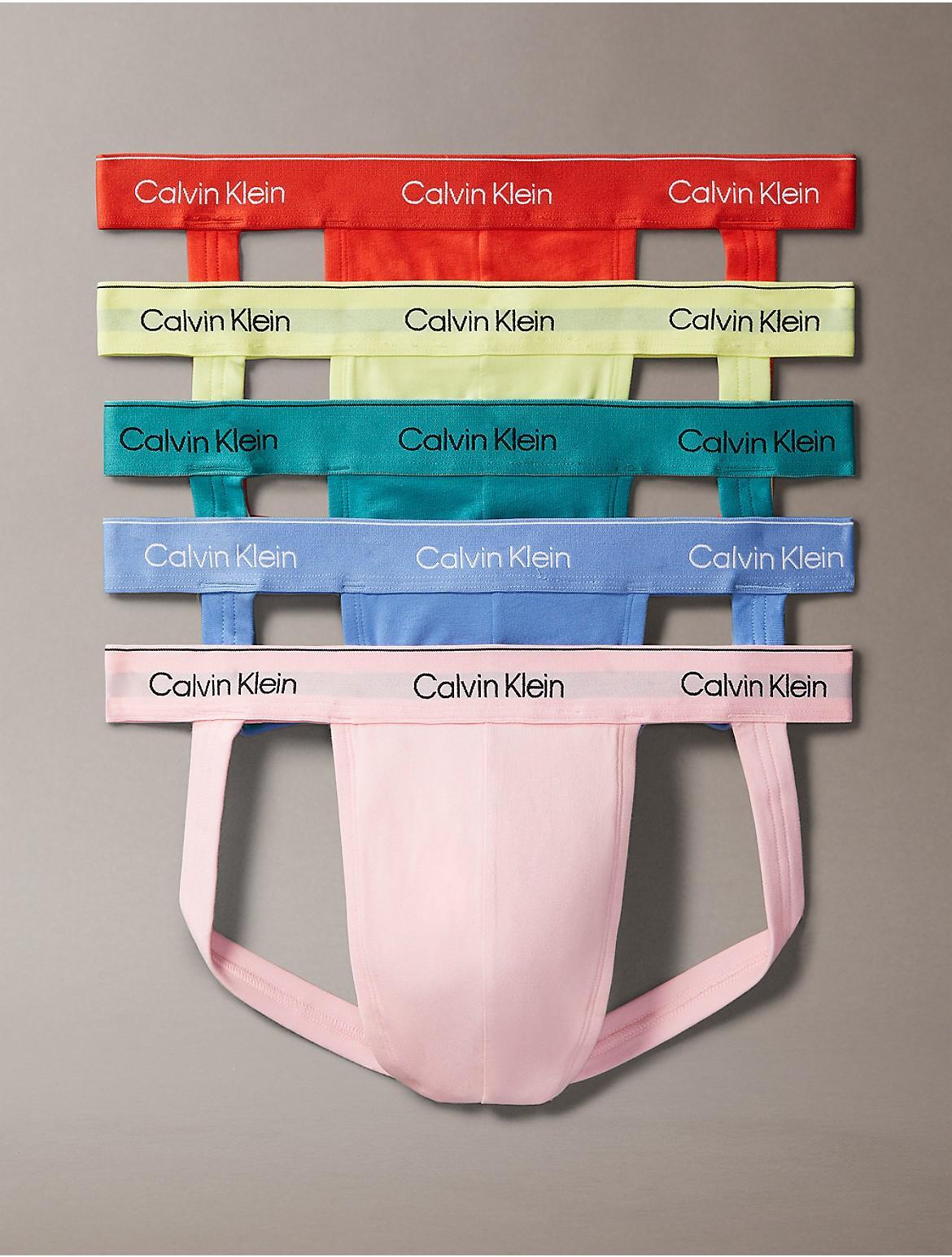 Calvin Klein Mens Icon Cotton Stretch Pride 5-Pack Jock Strap - Multi Product Image