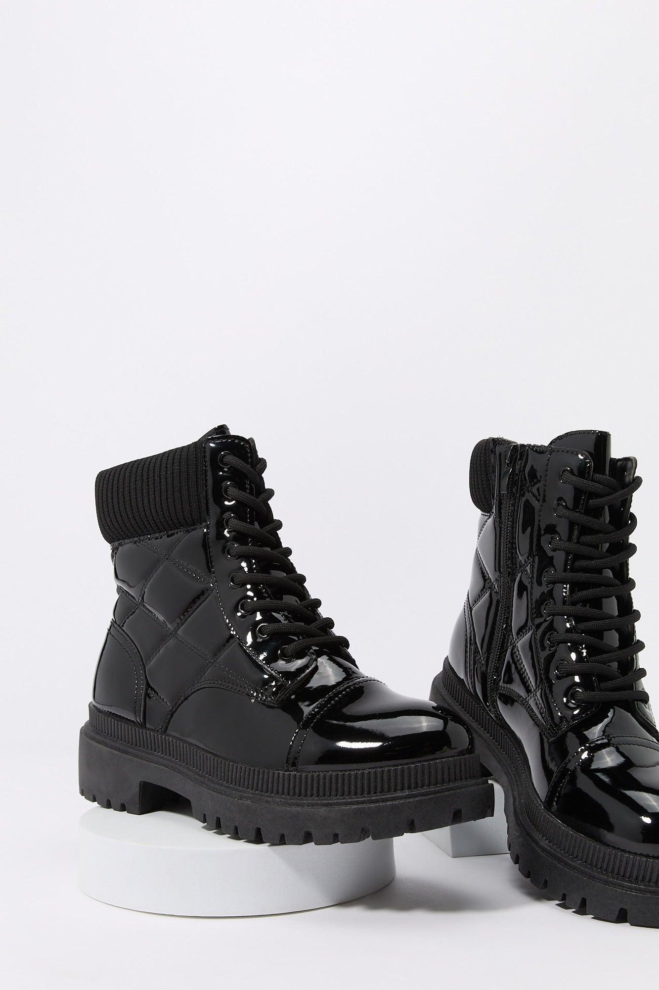 Quilted Lace Up Boot Female Product Image