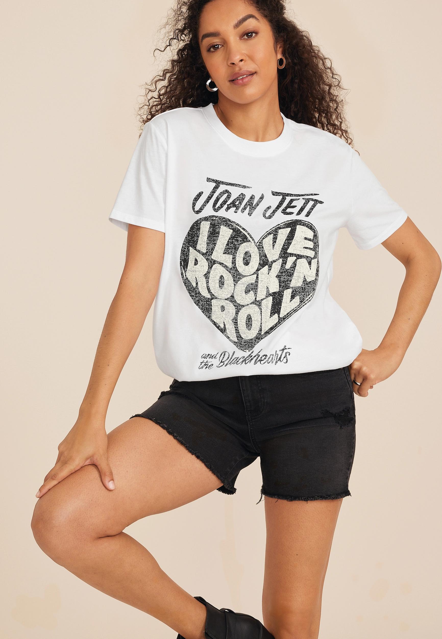 I Love Rock And Roll Oversized Fit Graphic Tee Product Image