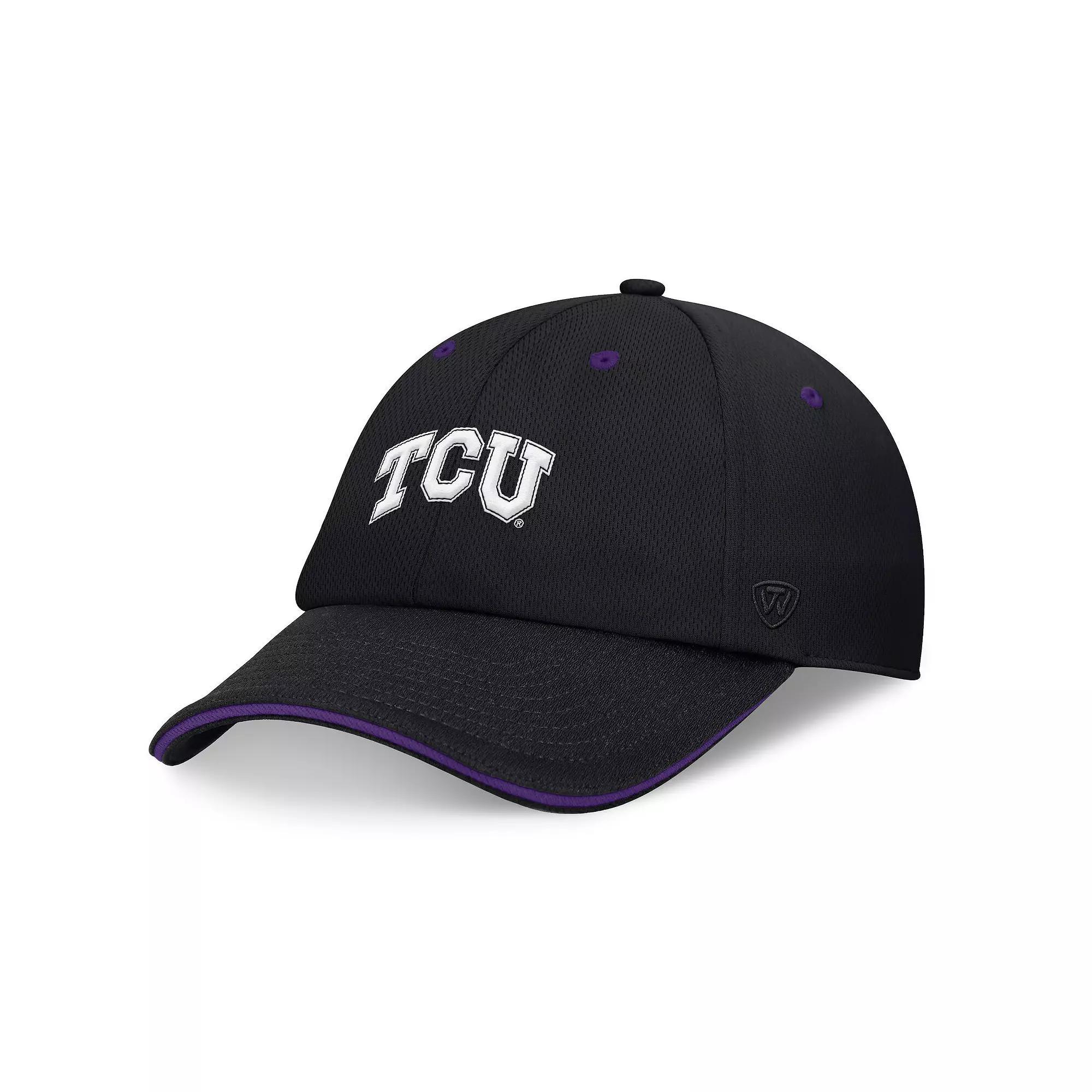 Men's Top of the World Black TCU Horned Frogs Release Adjustable Hat Product Image