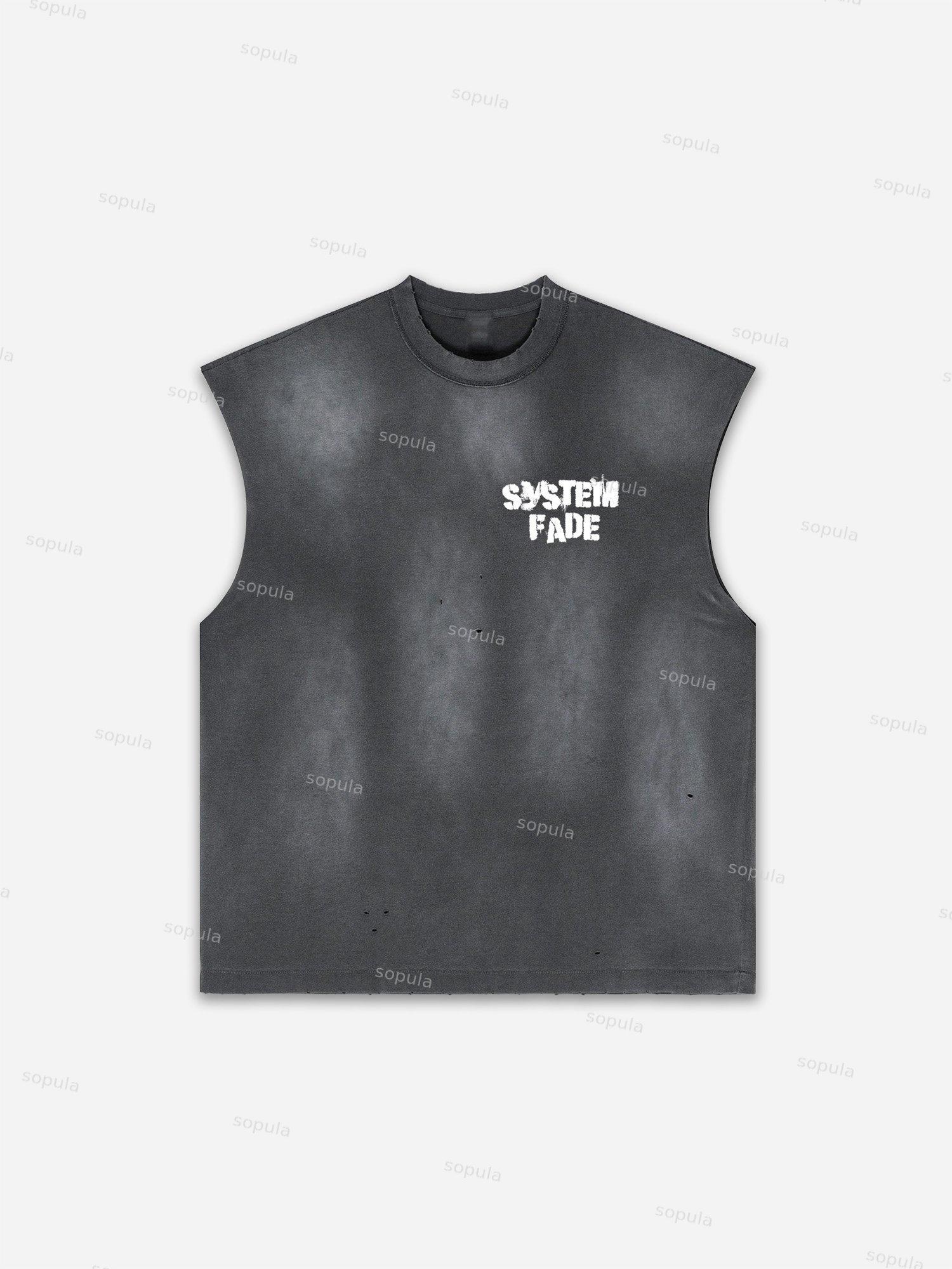 Sopula Men's Abstract Portrait Print Distressed Tank Tops Sleeveless Shirts Product Image