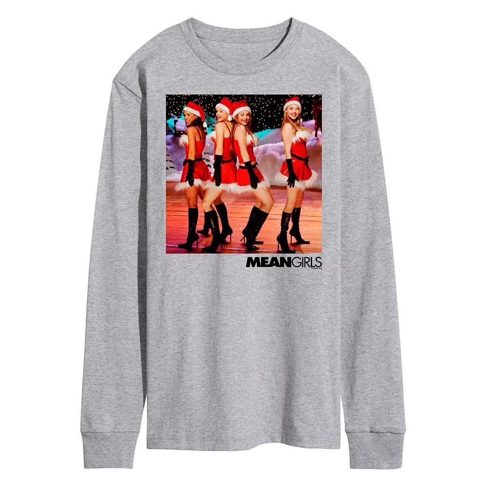 Men's Mean Girls Santa Long Sleeve Graphic Tee, Size: XL, Grey Gray Product Image