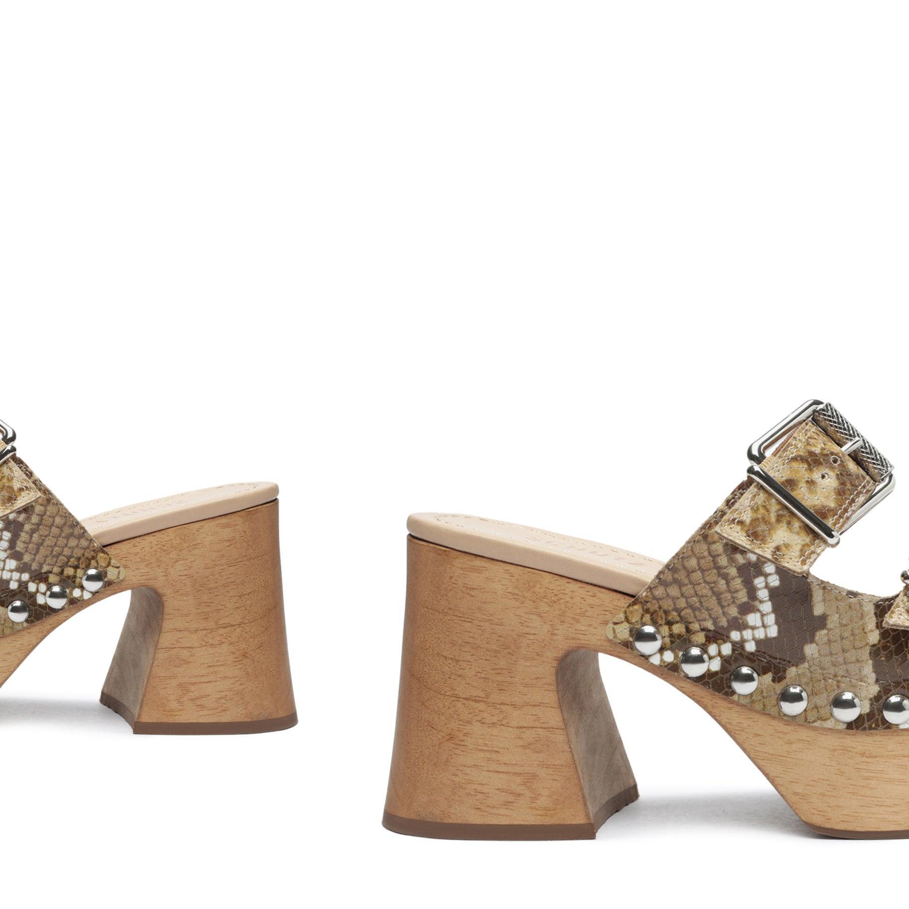 Kayleigh Snake-Embossed Leather Sandal Female Product Image