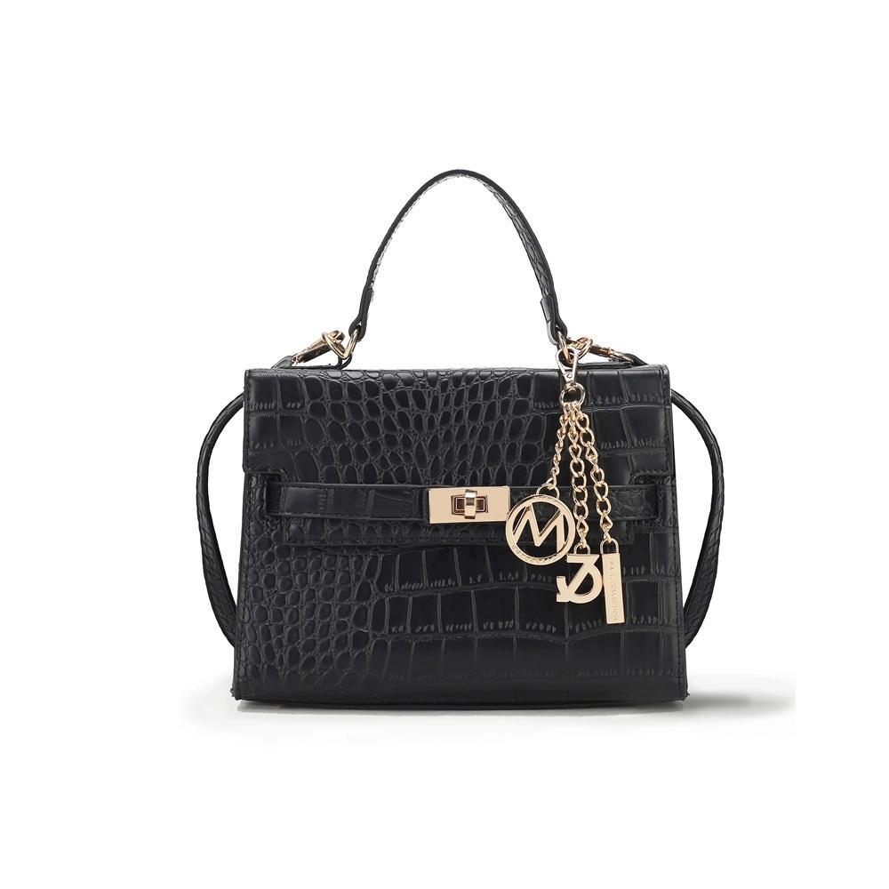 MKF Collection Naomi Vegan Crocodile Leather Women’s Satchel Bag by Mia K- Black Product Image