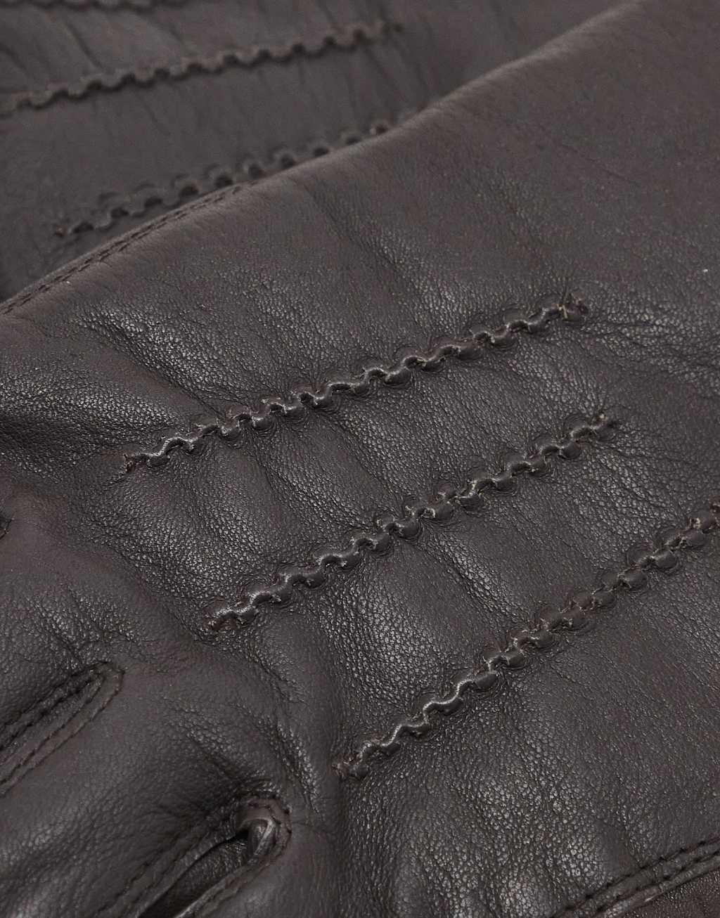 French Connection leather gloves in brown Product Image