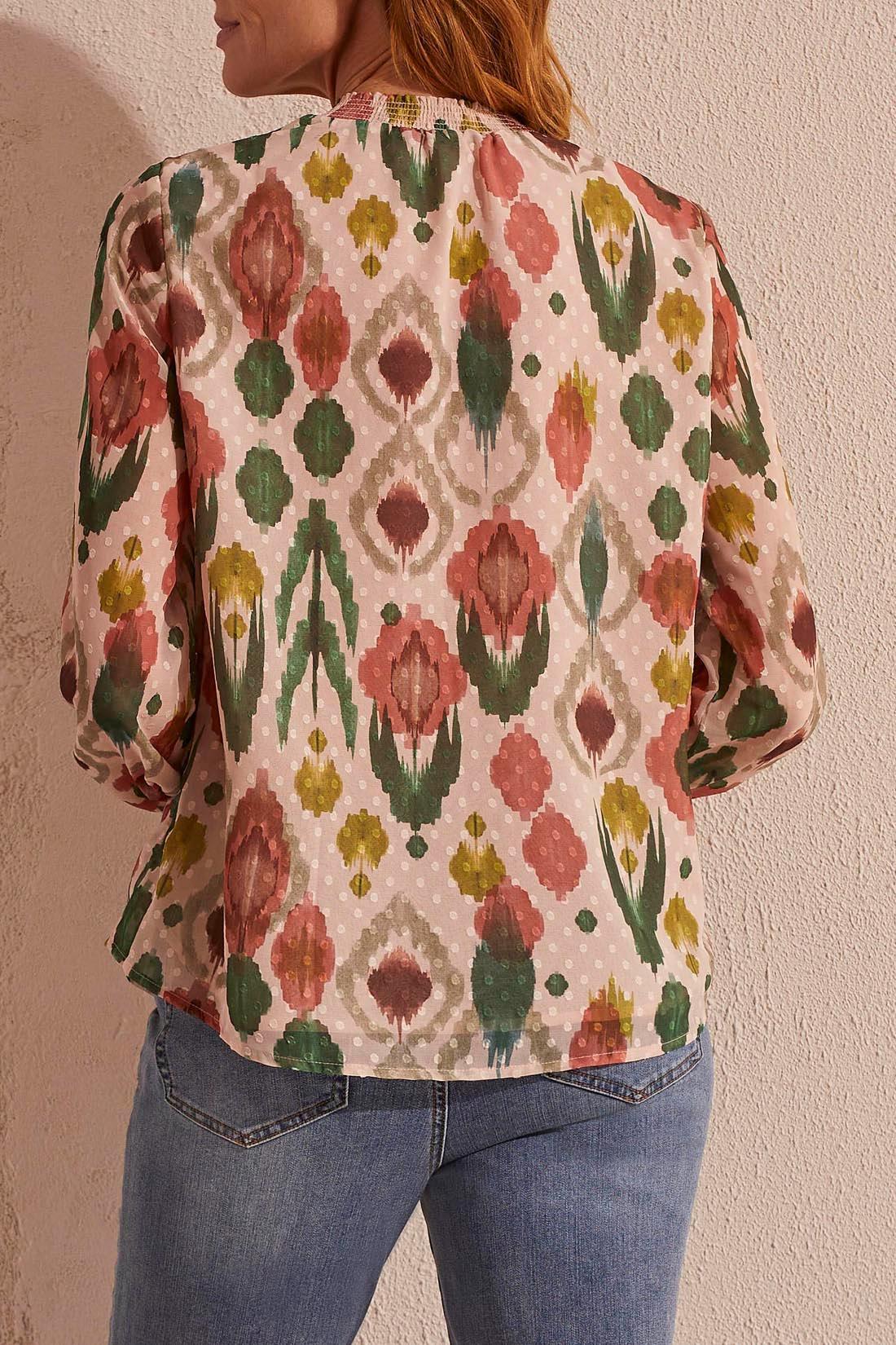Flowy Swiss Dot Chiffon Blouse Product Image