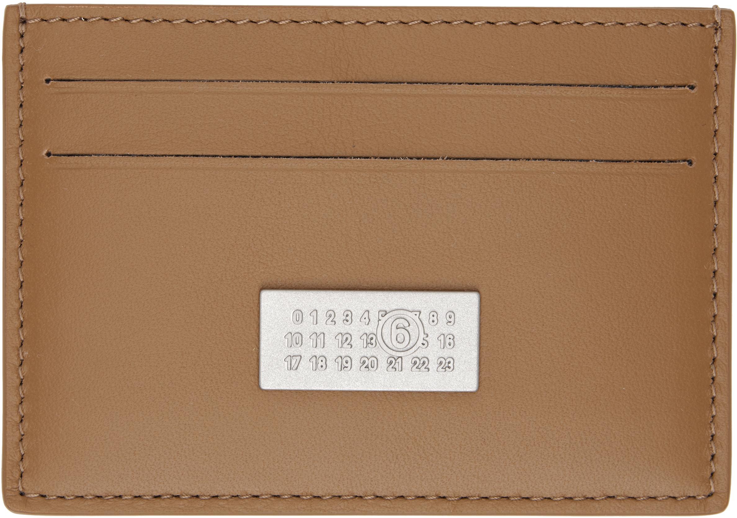 MM6 MAISON MARGIELA Tan Leather Card Holder In T2155 Chipmunk Product Image