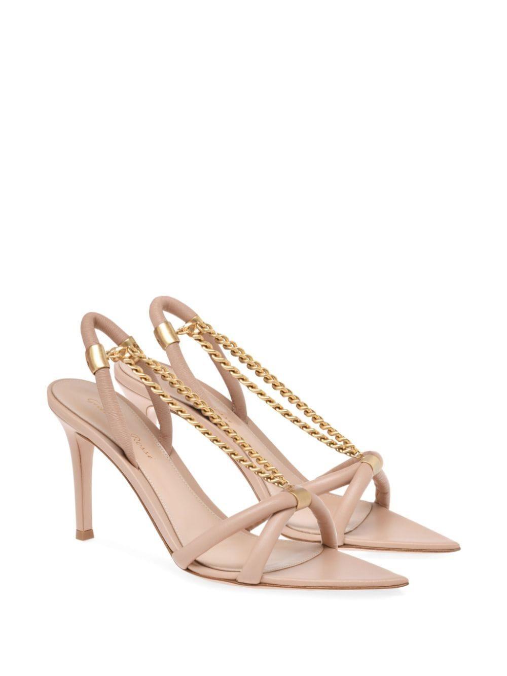 GIANVITO ROSSI Minerva Sandals In Pink Leather Product Image