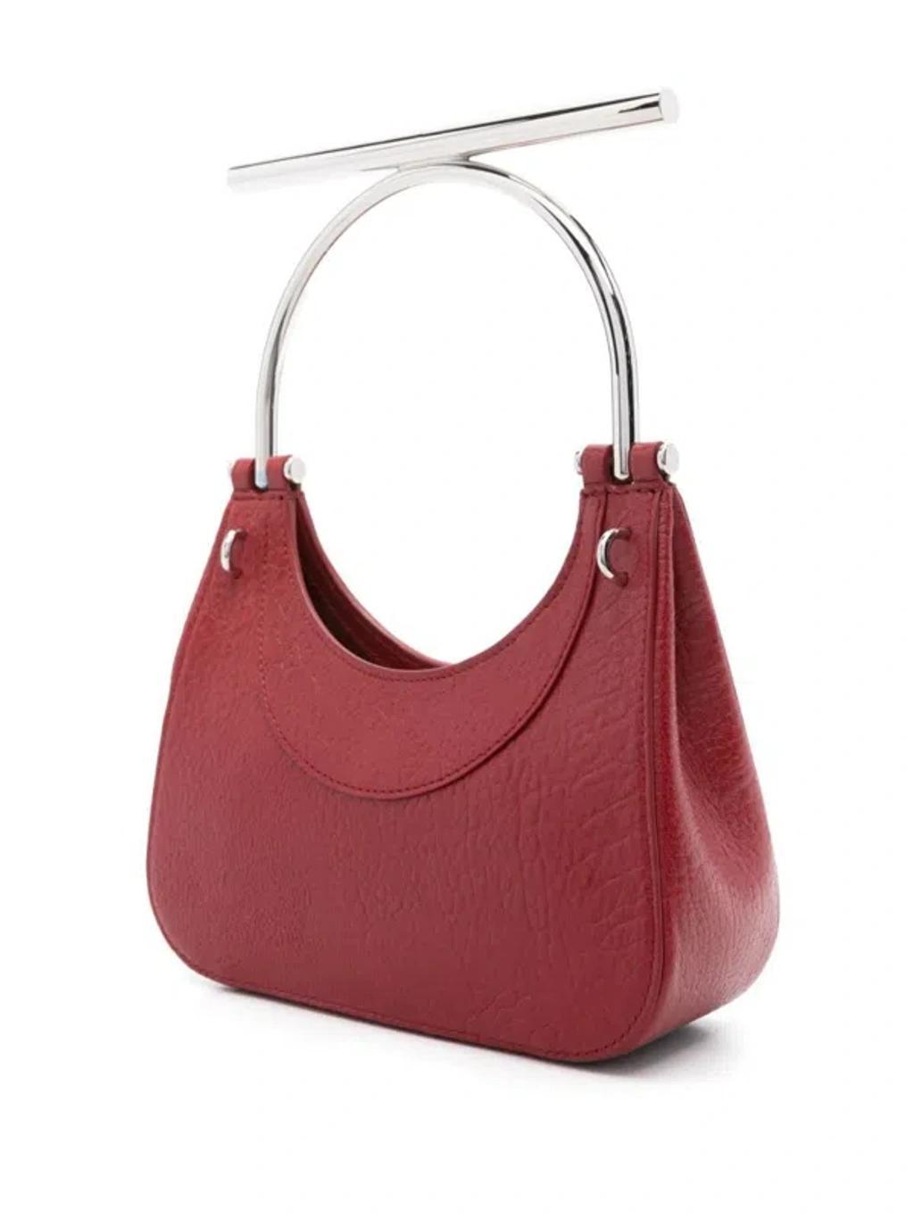 ALEXANDER MCQUEEN Cross-bar Mini Leather Shoulder Bag In Red/silver Product Image